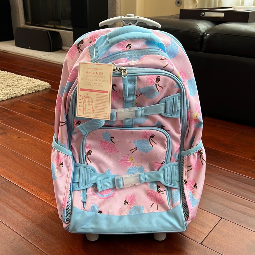 NWT Pottery Barn Kids rolling backpack 🩰🧚‍♀️